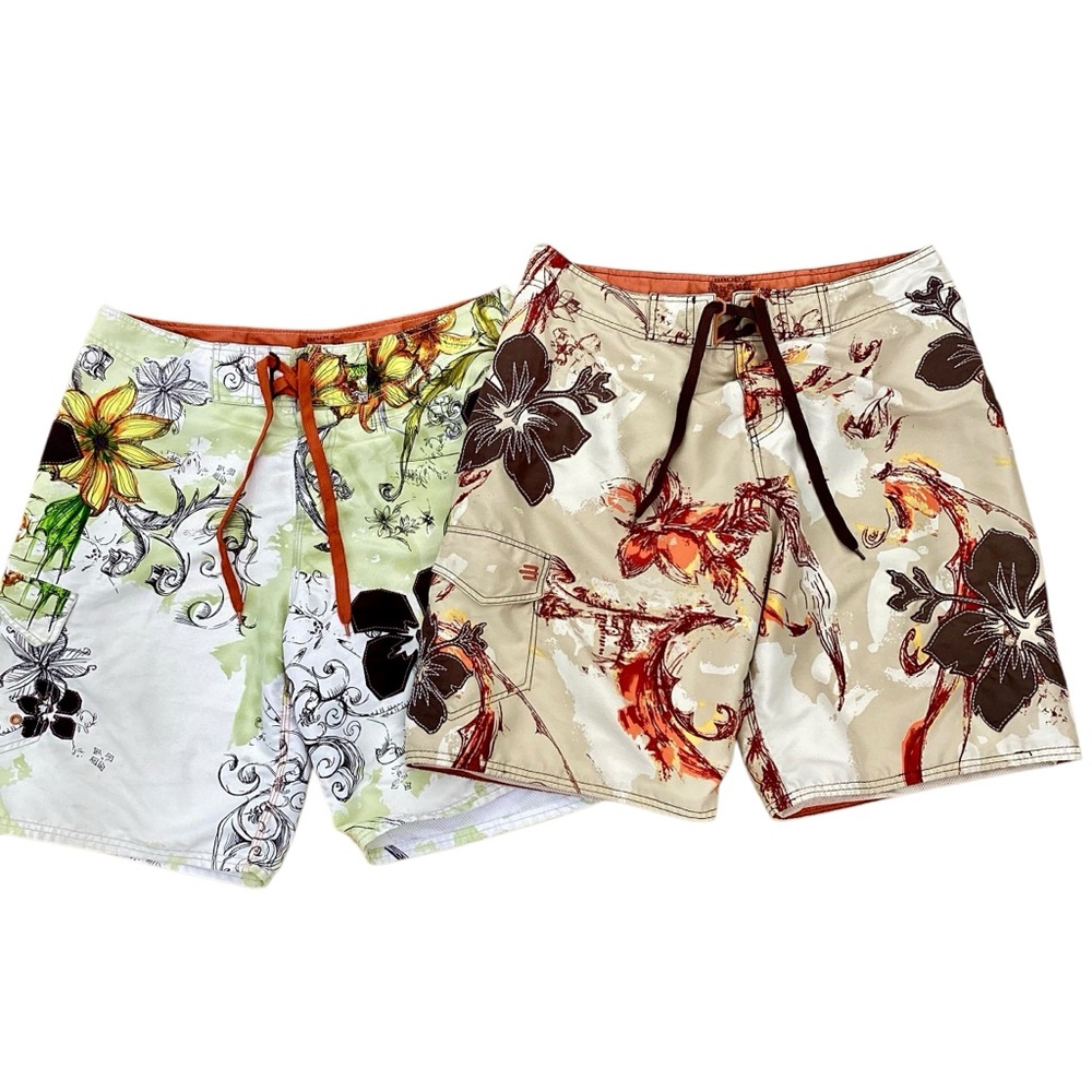BRODY | 2x Lined Swim Trunks 34 with Floral Design